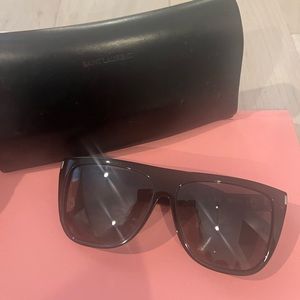 Saint Laurent New Wave SL1 002 Flat Top Sunglasses Black